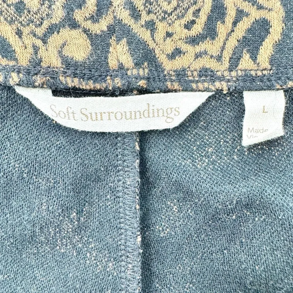 Soft Surroundings Paisley‎ Pull On Pants Size Large Flare Boho Hippie Stretch